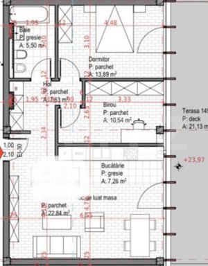 Apartament 3 camere, terasa, semifinisat, garaj, Soporului - imagine 2