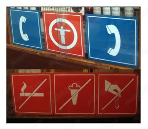 Semne Vechi Romanesti pentru Telefon Public Intrarea  Oprita Metalice Perioada RSR EMAIL Romania