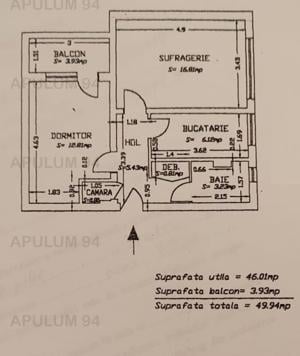 Apartament 2 camere 50mp loc parcare zona Brancoveanu Cultural - imagine 7