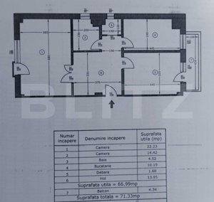 Apartament decomandat 2 camere, 71.33 mp, zona Podul de Fier - imagine 8