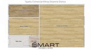 Spatiu comercial 64mp strada Doamna Stanca