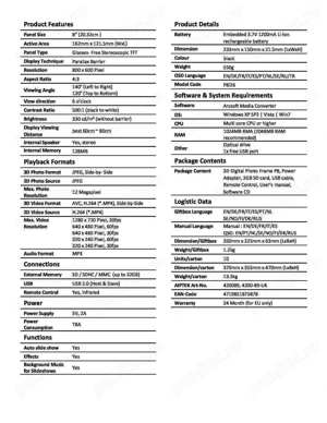 Ramă foto digitală 3D Aiptek3D P8  + Camera video 3D Aiptek3D i2 - imagine 3