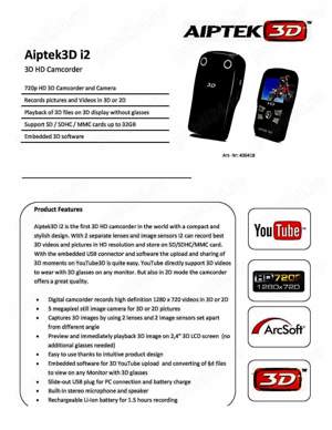 Ramă foto digitală 3D Aiptek3D P8  + Camera video 3D Aiptek3D i2 - imagine 7