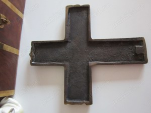 cadou rar Cruce Crucifix bronz Joseph Krautwald 1950 Germania - imagine 6