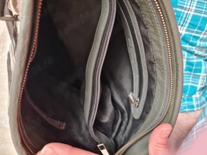 geanta din piele gri - imagine 4