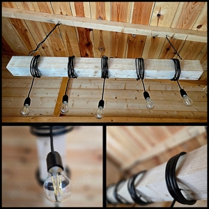 Lustra lemn cu becuri