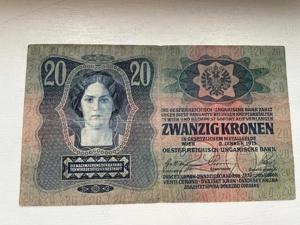 Bancnota 20 de coroane 1913, Austro-Ungaria stampila regionala Ro.