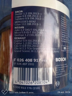 Filtru ulei bosch OF 105 Renault - imagine 3