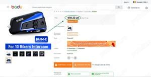 Căști cu interfon Lexin B4FM-X pentru cască motociclete Bluetooth (Super Pret).