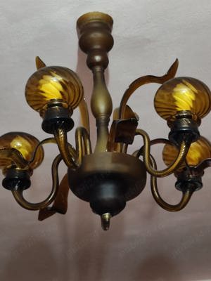 Globuri si frunze pentru candelavru pe maron - imagine 3