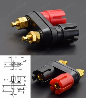 Conector boxe, incinta audio, amplificatoare, banana mama 4mm