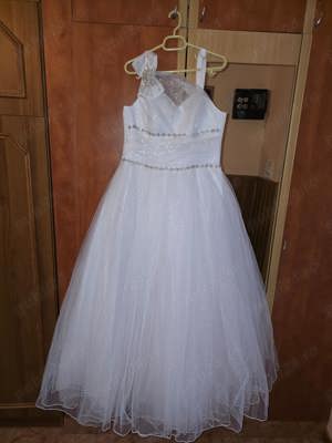 Rochie albă de mireasă Gabriela de Luca + Colier + Cercei, Mărime 38M. - imagine 5