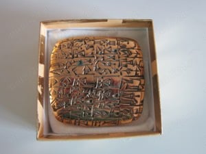 cadou rar bronz masiv Contract Vanzare Sclav Act Sumerian Scriere Cuneiforma (650 g)