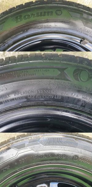 4 Jante Oțel în 5 Prezoane cu Cauciucuri de Vară(Același model toate)-165/70 R14- 81T-DOT 0522 - imagine 4