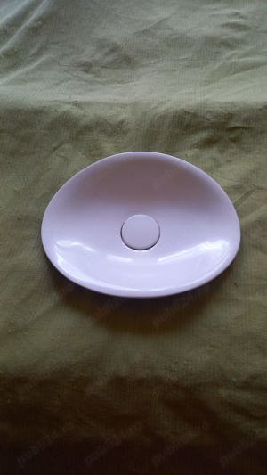 Lavoar baie Tatiana, marmura compozit, alb lucios, montaj pe blat - imagine 3