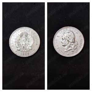 Moneda argint 50 Centavos, ARGENTINA, 1883