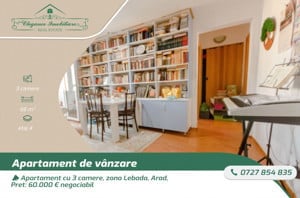 Apartament 3 camere cu centrala proprie, zona Lebada, Arad