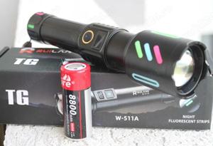 Lanterne led tip Laser noi telezoom afisaj electronic ,raza 700 metri acumulator litiu  - imagine 5