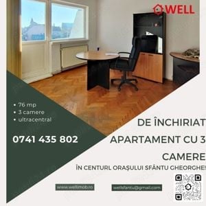 Apartament de închiriat cu 3 camere pe Strada Gróf Mikó Imre, Sfântu Gheorghe!