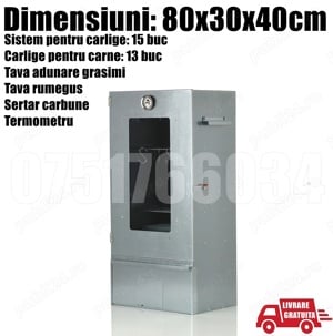 Afumatoare Carnat Carne Branza Peste Alimente Clisa Geam 80x30x40cm LIVRARE GRATUITA