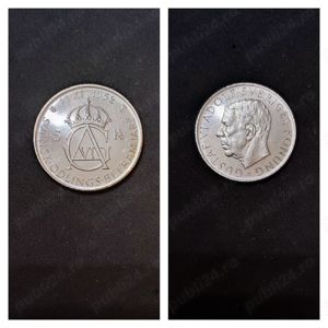 Moneda argint 5 Kronor, SUEDIA, 1952