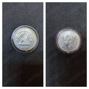 Moneda argint 1 Shilling, FIJI, 1943