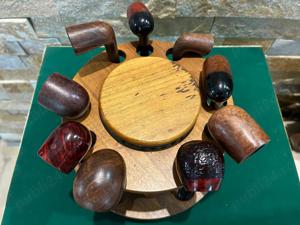 Set 9 pipe, de colectie, in suport din lemn cu borcan integrat - imagine 3