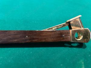 Taiator de trabucuri vintage Pfeilring Solingen 5650 DBGM, placat cu aur, finisaj din lemn, stare ex - imagine 2