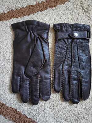 Manusi piele Soft Lambskin Real Leather Fleece Lining Gloves L XL