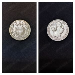 Moneda argint 2 Lire, ITALIA, 1887