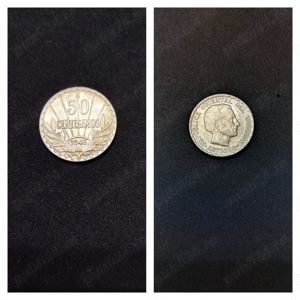Moneda argint 50 Centesimos, URUGUAY, 1943