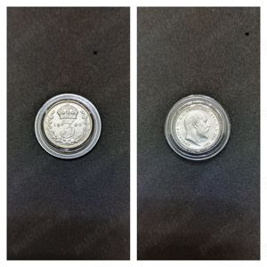 Moneda argint 3 Pence, MAREA BRITANIE, 1902