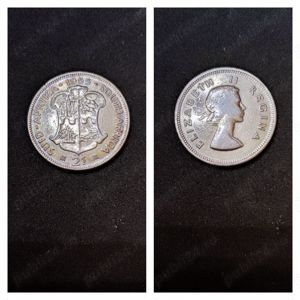 Moneda argint 2 Shillings, AFRICA DE SUD, 1955