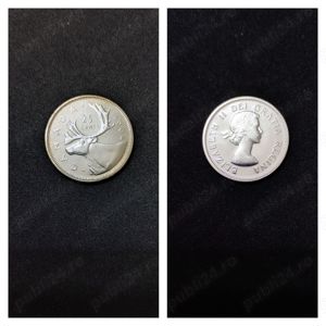 Moneda argint 25 Cents, CANADA, 1964