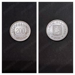 Moneda argint 200 Markkaa, FINLANDA, 1956