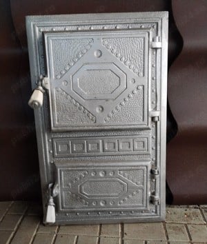 Ușă dublă din fontă pentru sobă de teracotă