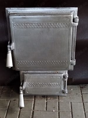 Focar și cenușar din fontă pentru sobă de teracotă