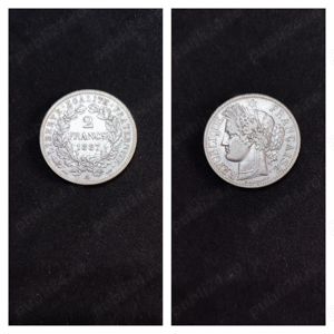 Moneda argint 2 Francs, FRANTA, 1887
