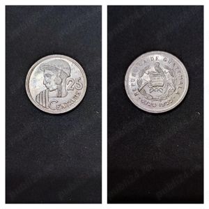 Moneda argint 25 Centavos, GUATEMALA, 1955