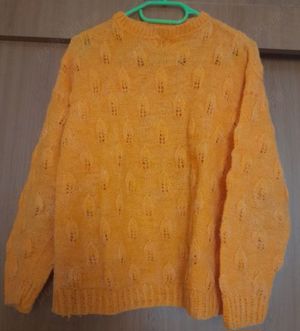 Pulover hand made oranj XL