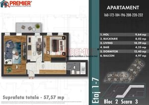 Sector 4 - Metalurgiei - Parcul Arghezi - 2 camere - 57,57 mp - imagine 2