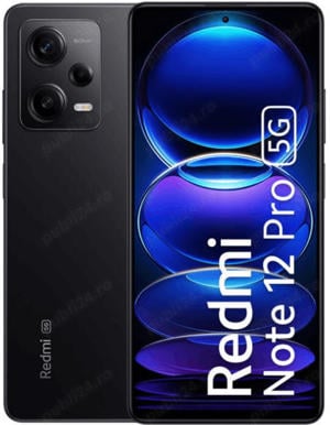 Telefon mobil Xiaomi Redmi Note 12 Pro, 8GB RAM, 256GB ROM, 5G, Dual Simm, Midnight Black
