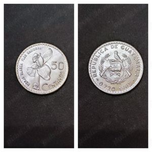 Moneda argint 50 Centavos, GUATEMALA, 1963