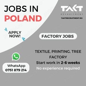 Jobs in POLAND (unskilled) - Work Permit in 1 month