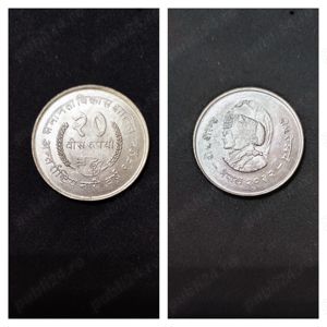 Moneda argint 20 Rupees, NEPAL, 1975