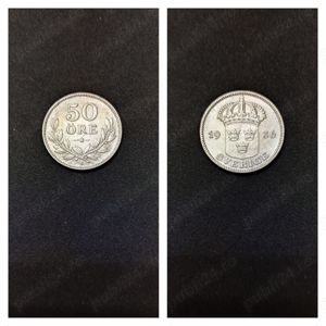 Moneda argint 50 Ore, SUEDIA, 1936