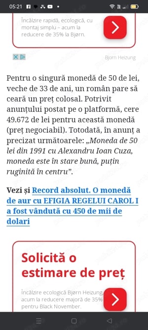 Vand moneda romaneasca