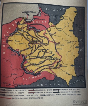 Harta militară de epocă. Cu atacarea Poloniei 1939