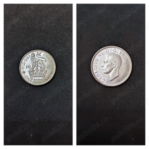 Moneda argint 1 Shilling, MAREA BRITANIE, 1945