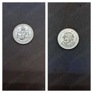 Moneda argint 25 Centavos, MEXIC, 1950